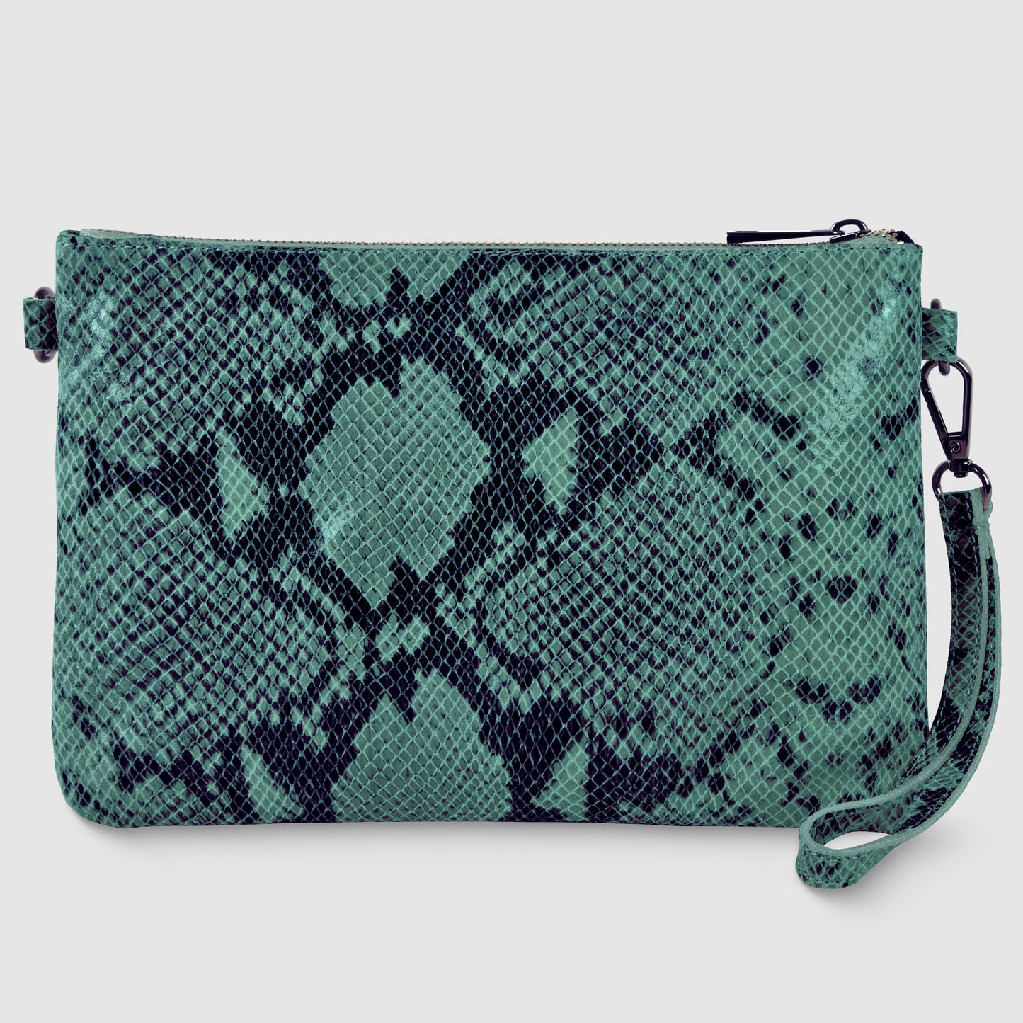 Python-Print Suede Crossbody Bag
