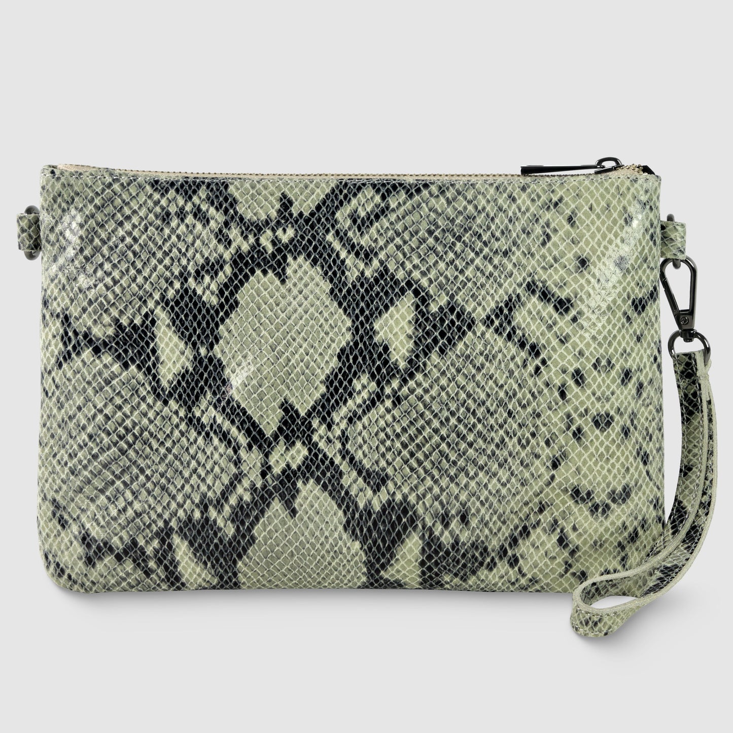 Python-Print Suede Crossbody Bag