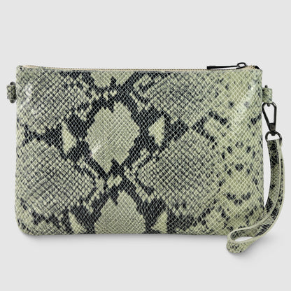 Python-Print Suede Crossbody Bag