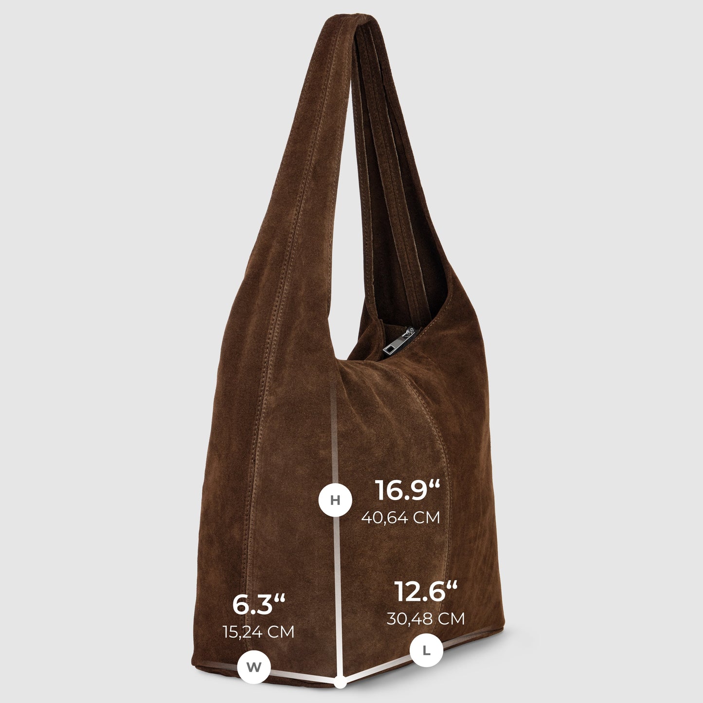 Suede Leather Hobo Bag