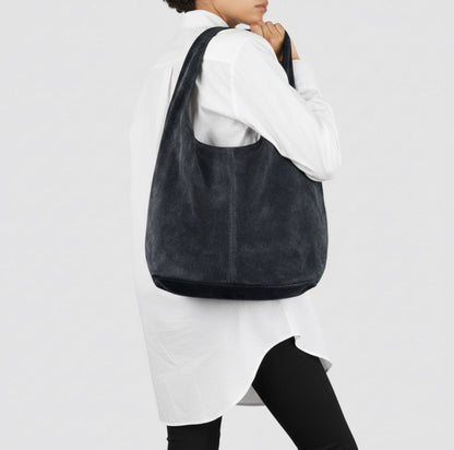Suede Leather Hobo Bag