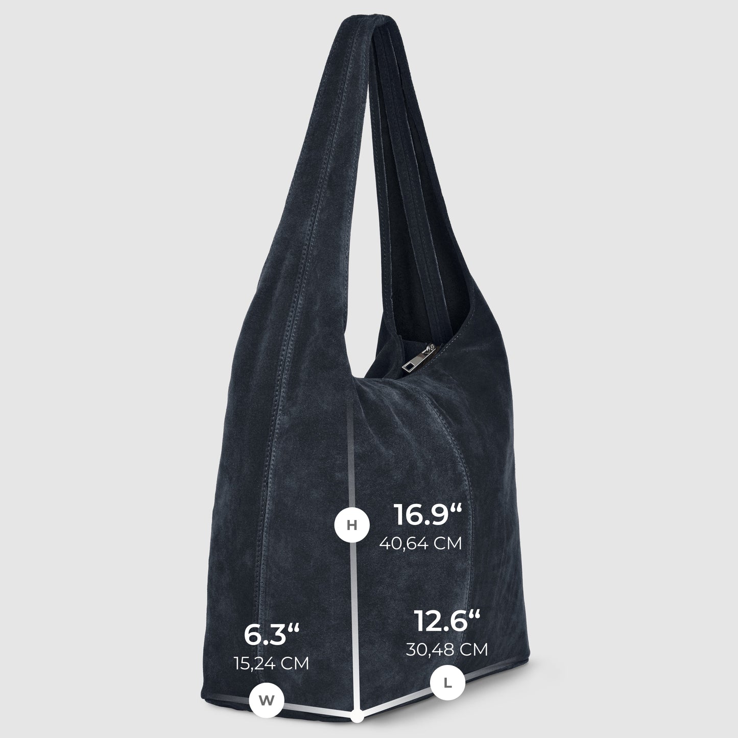 Suede Leather Hobo Bag