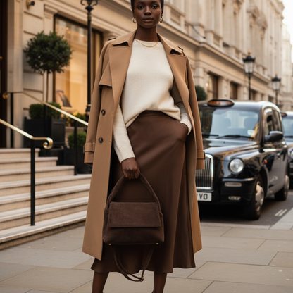 Suede Leather Top-Handle Bag