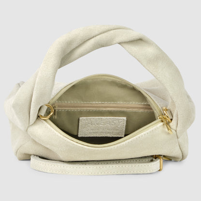 Suede Leather Top-Handle Bag