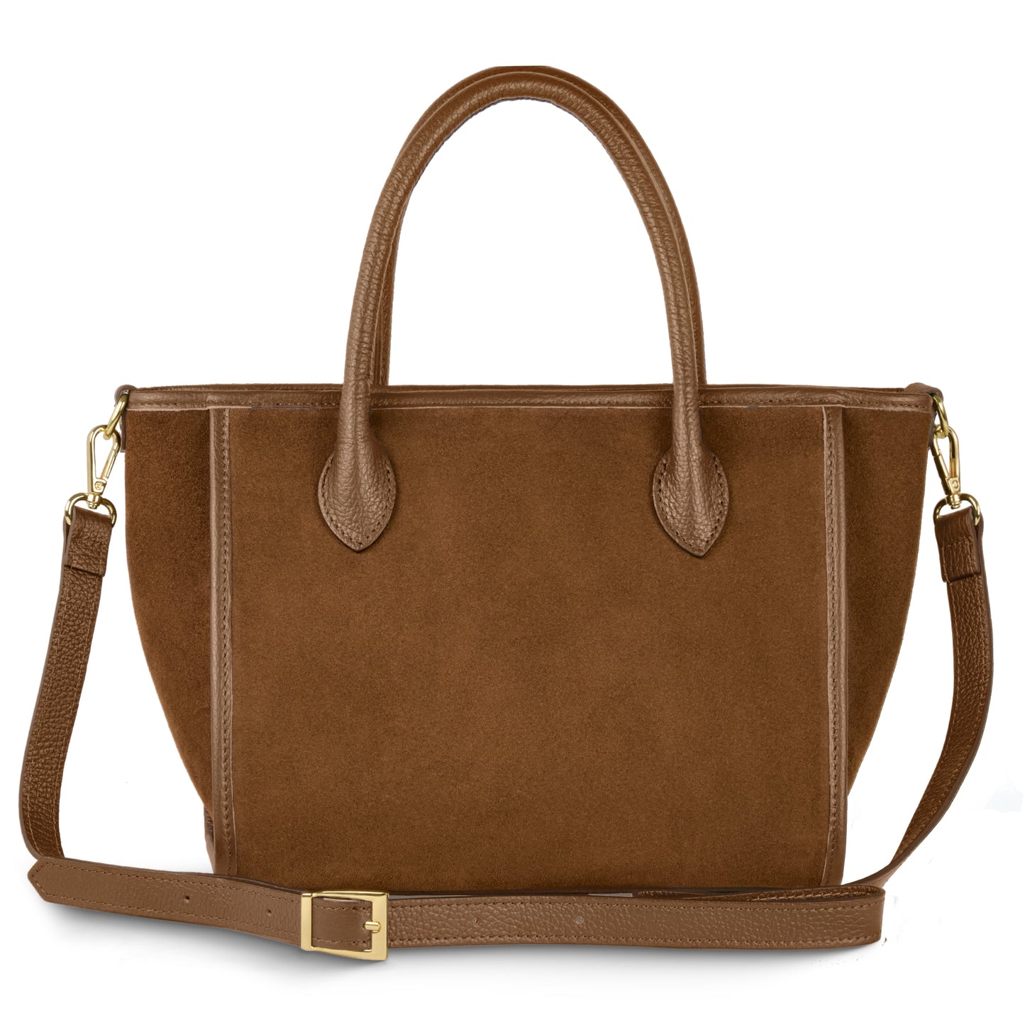 Suede Leather Top-Handle Bag