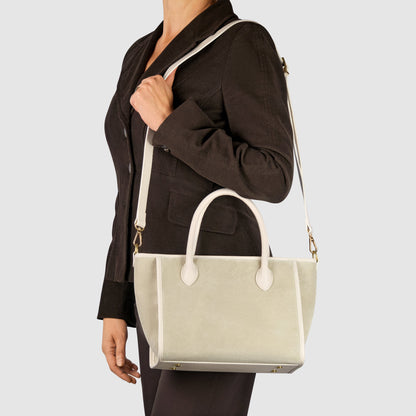 Suede Leather Top-Handle Bag