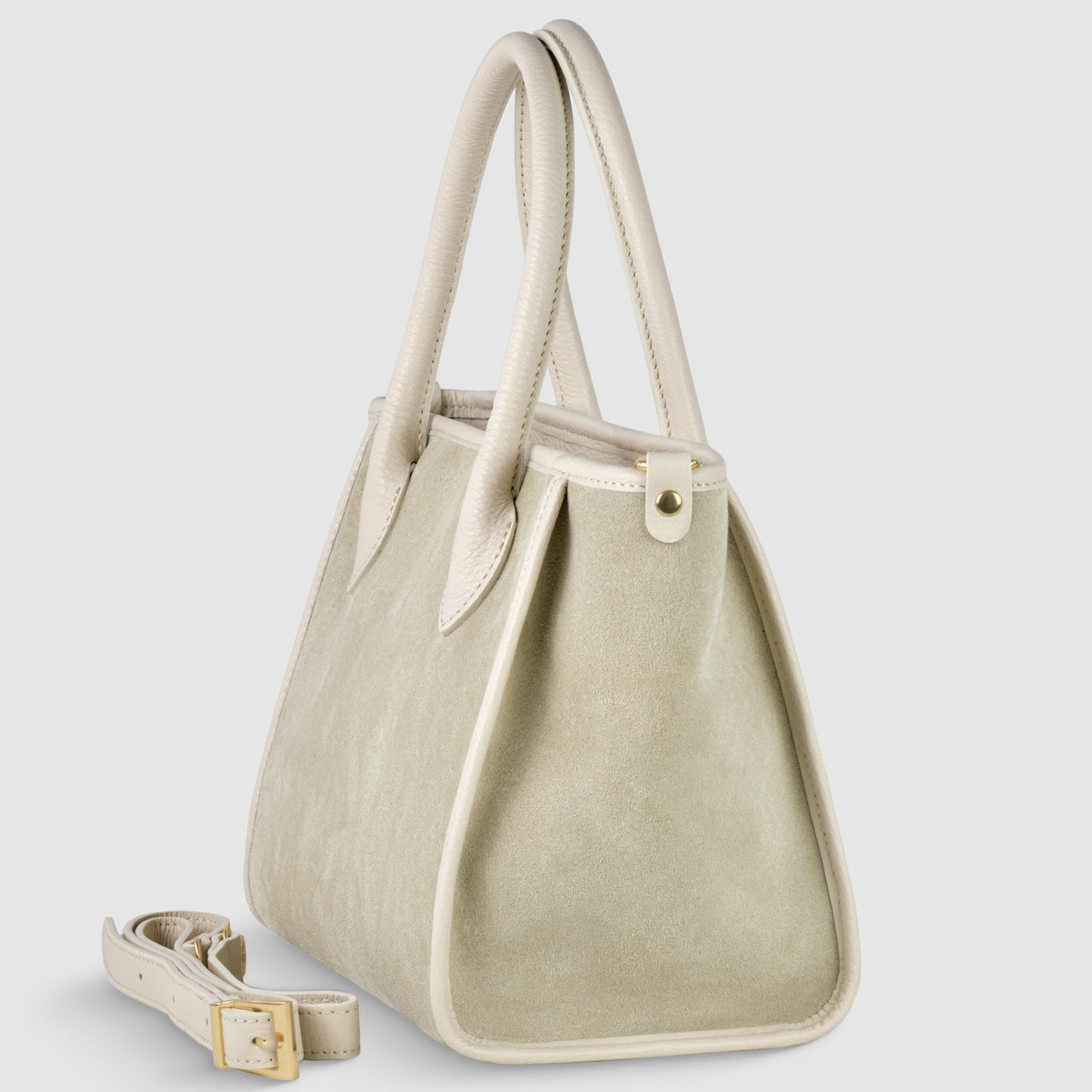 Suede Leather Top-Handle Bag