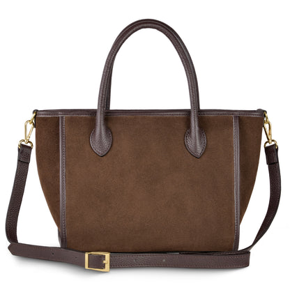 Suede Leather Top-Handle Bag