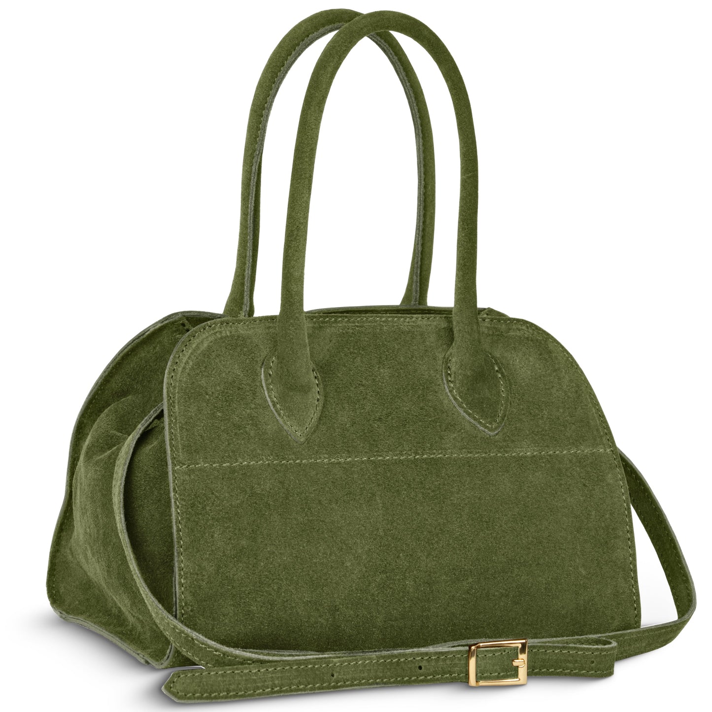 Suede Leather Top-Handle Bag