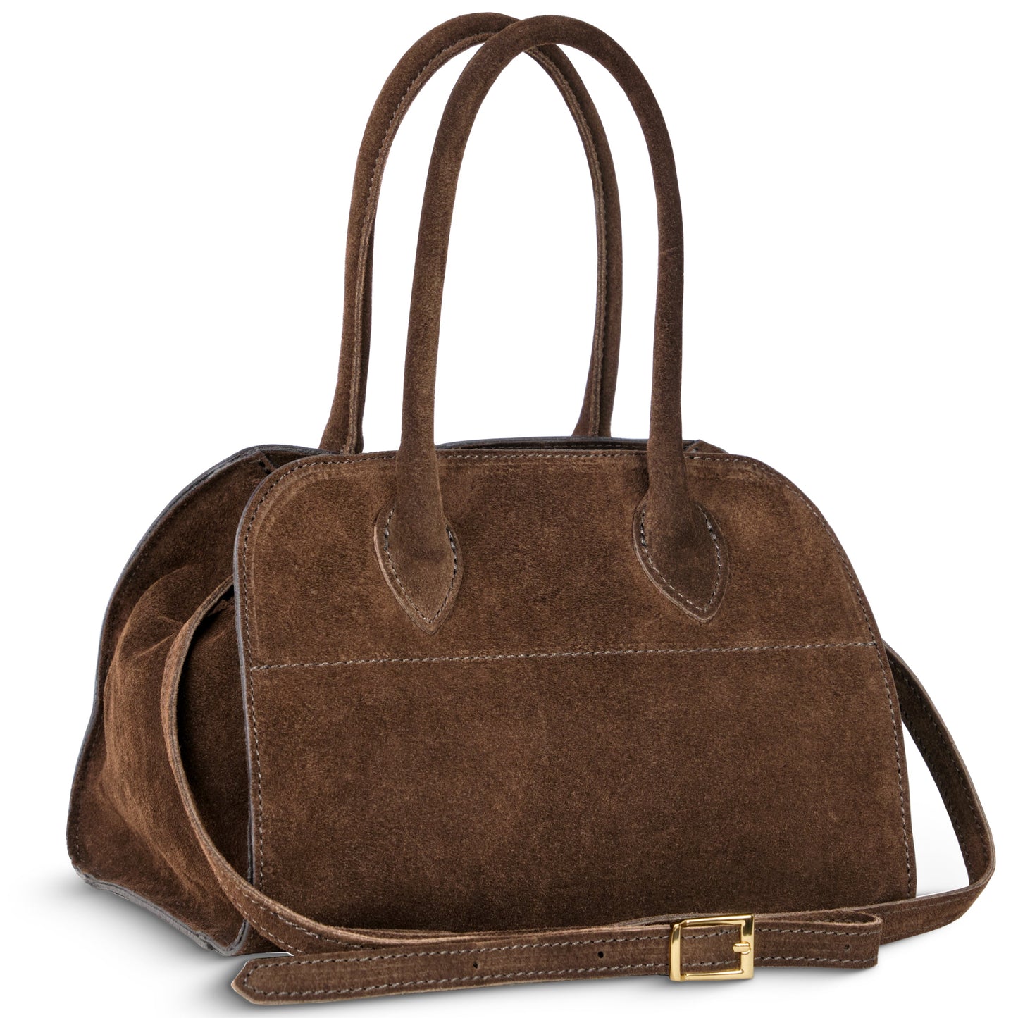 Suede Leather Top-Handle Bag