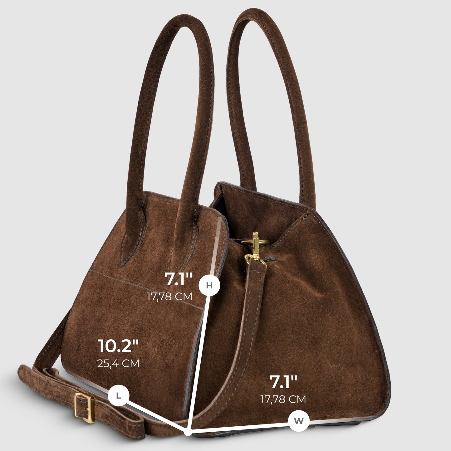 Suede Leather Top-Handle Bag
