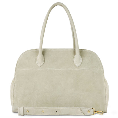 Suede Leather Top-Handle Bag