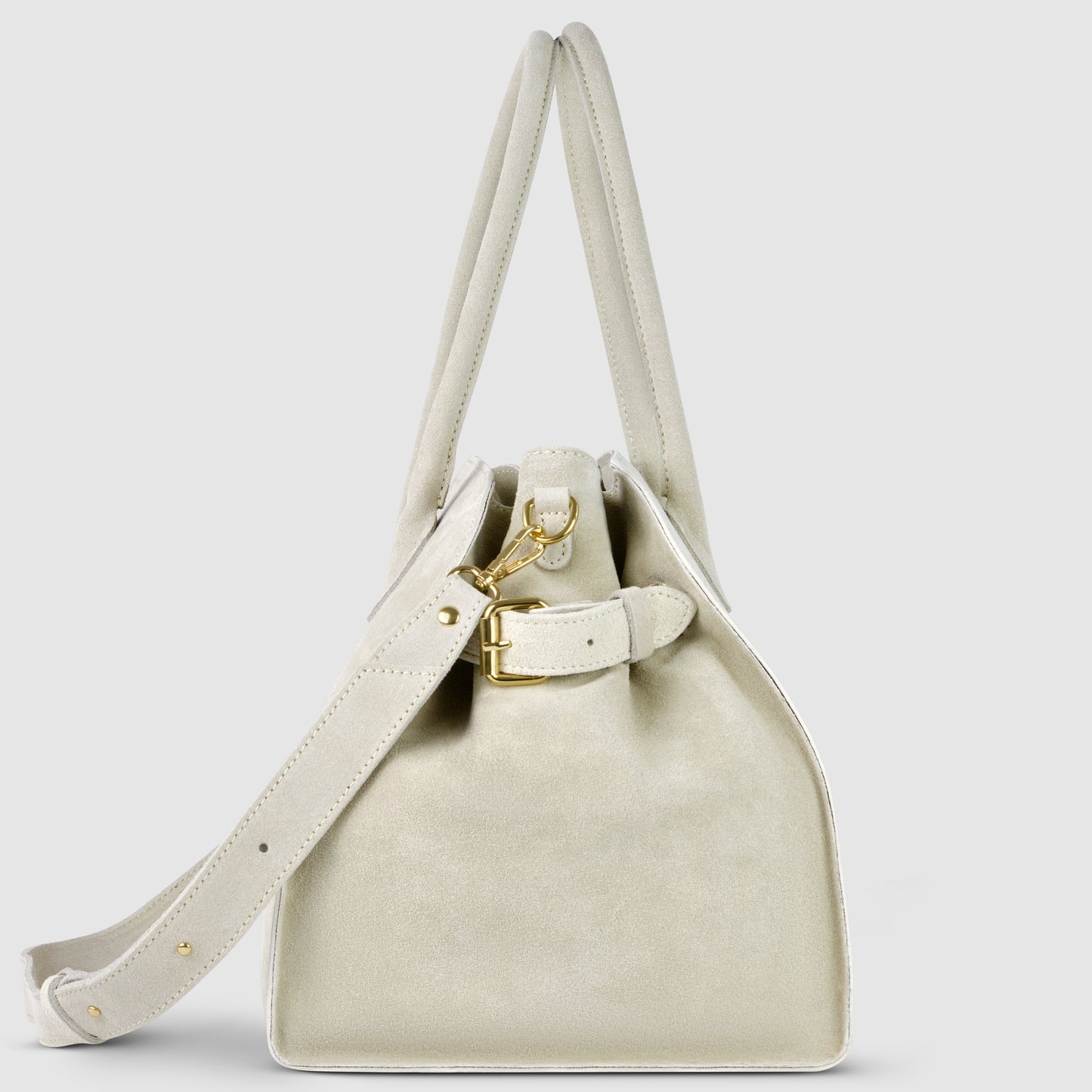 Suede Leather Top-Handle Bag