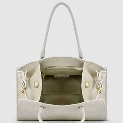 Suede Leather Top-Handle Bag