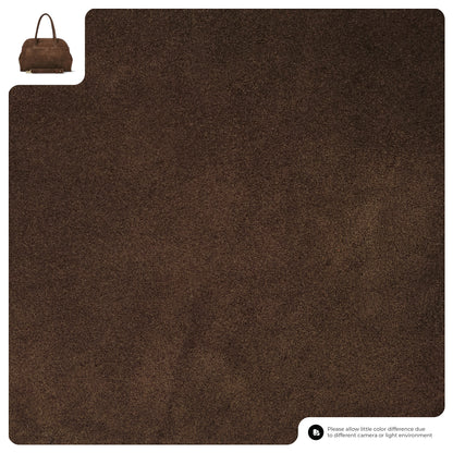 Suede Leather Top-Handle Bag
