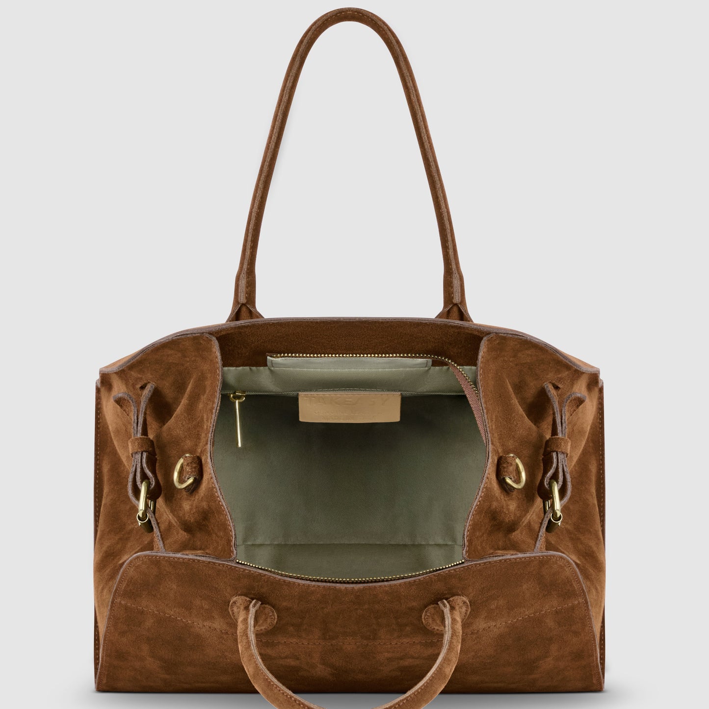 Suede Leather Top-Handle Bag