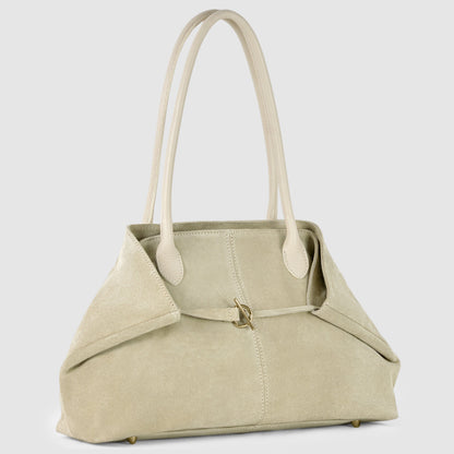 Suede Leather Satchel Bag