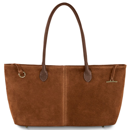 Suede Leather Satchel Bag