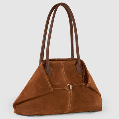 Suede Leather Satchel Bag