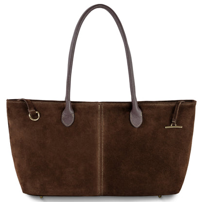 Suede Leather Satchel Bag