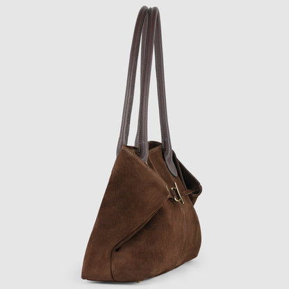 Suede Leather Satchel Bag