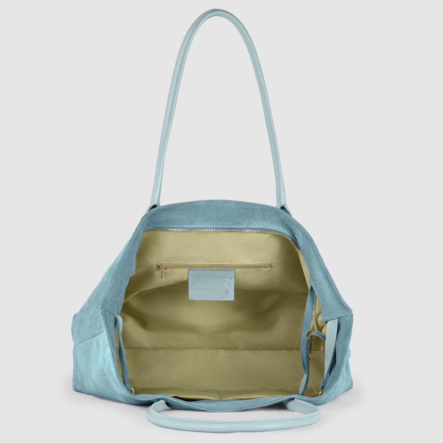 Suede Leather Satchel Bag