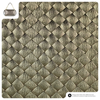 Weave Metallic Suede Leather Crossbody Bag