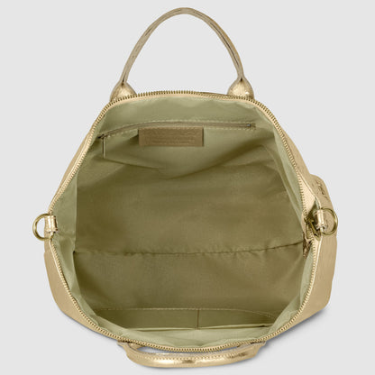 Weave Metallic Suede Leather Top-Handle Bag