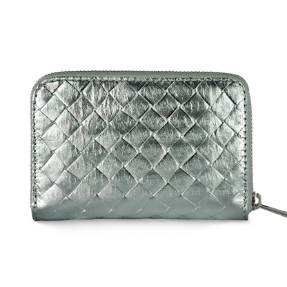 Weave Metallic Suede Leather Wallet