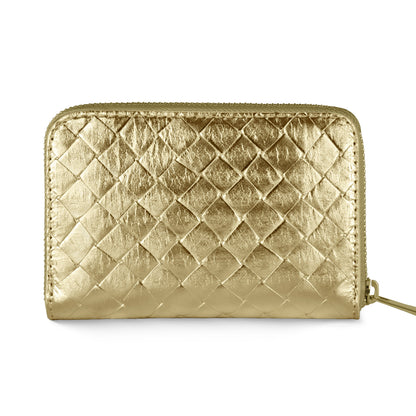 Weave Metallic Suede Leather Wallet