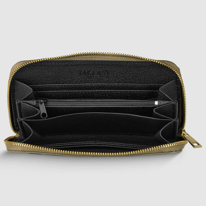 Weave Metallic Suede Leather Wallet