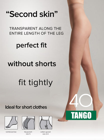 Tights Conte Tango 40 Den - Sheer to Waist Satin Shine