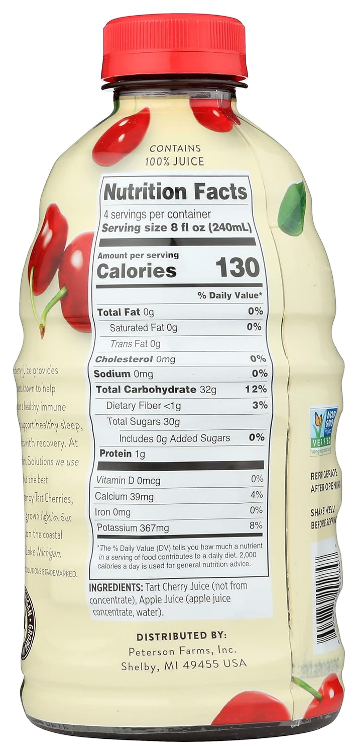 Antioxidant Solutions, 100% Tart Cherry Juice, 32 fl oz, Pack of 6, Certified Organic