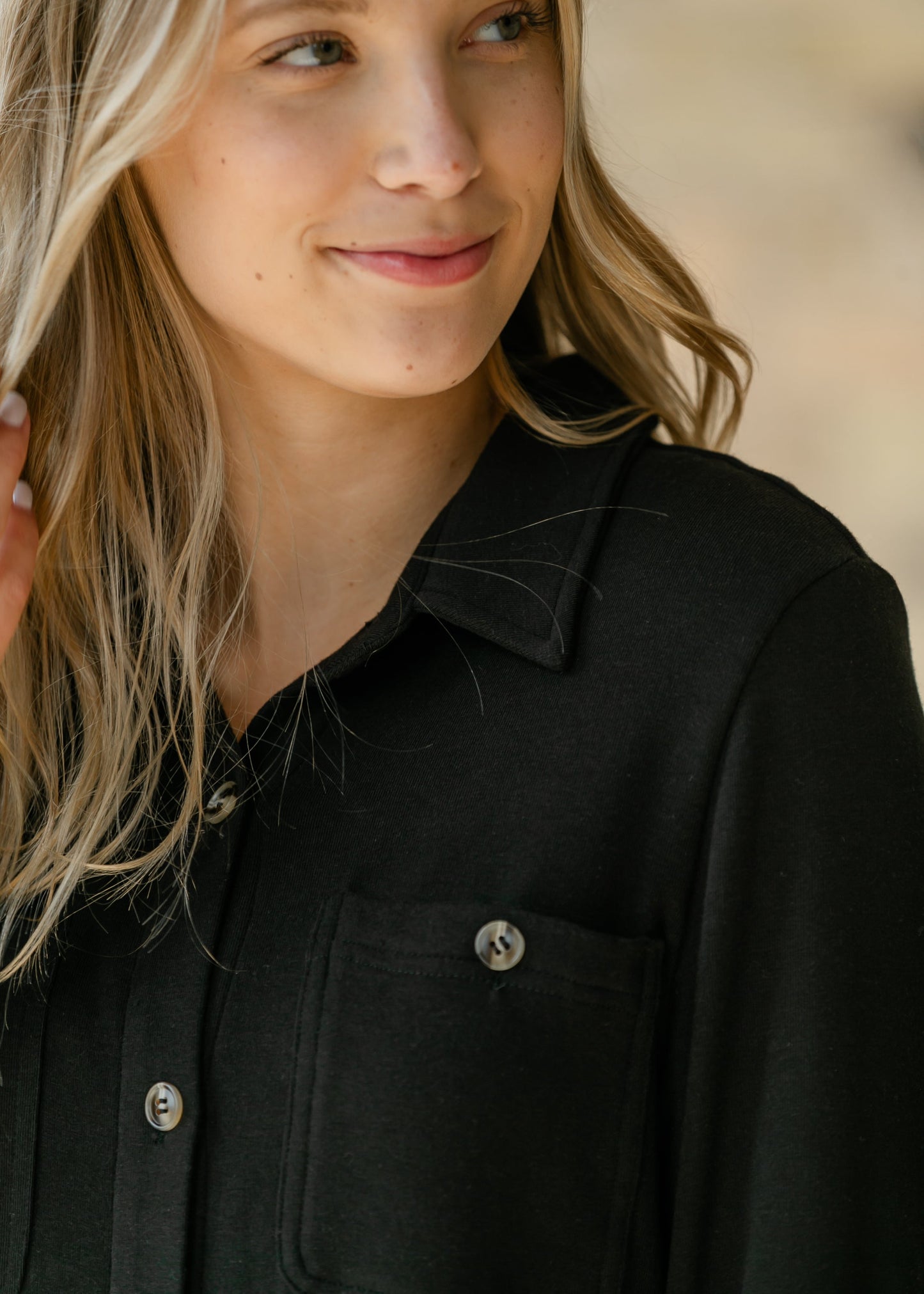 Teagan Black Ultra Soft Shirt Dress