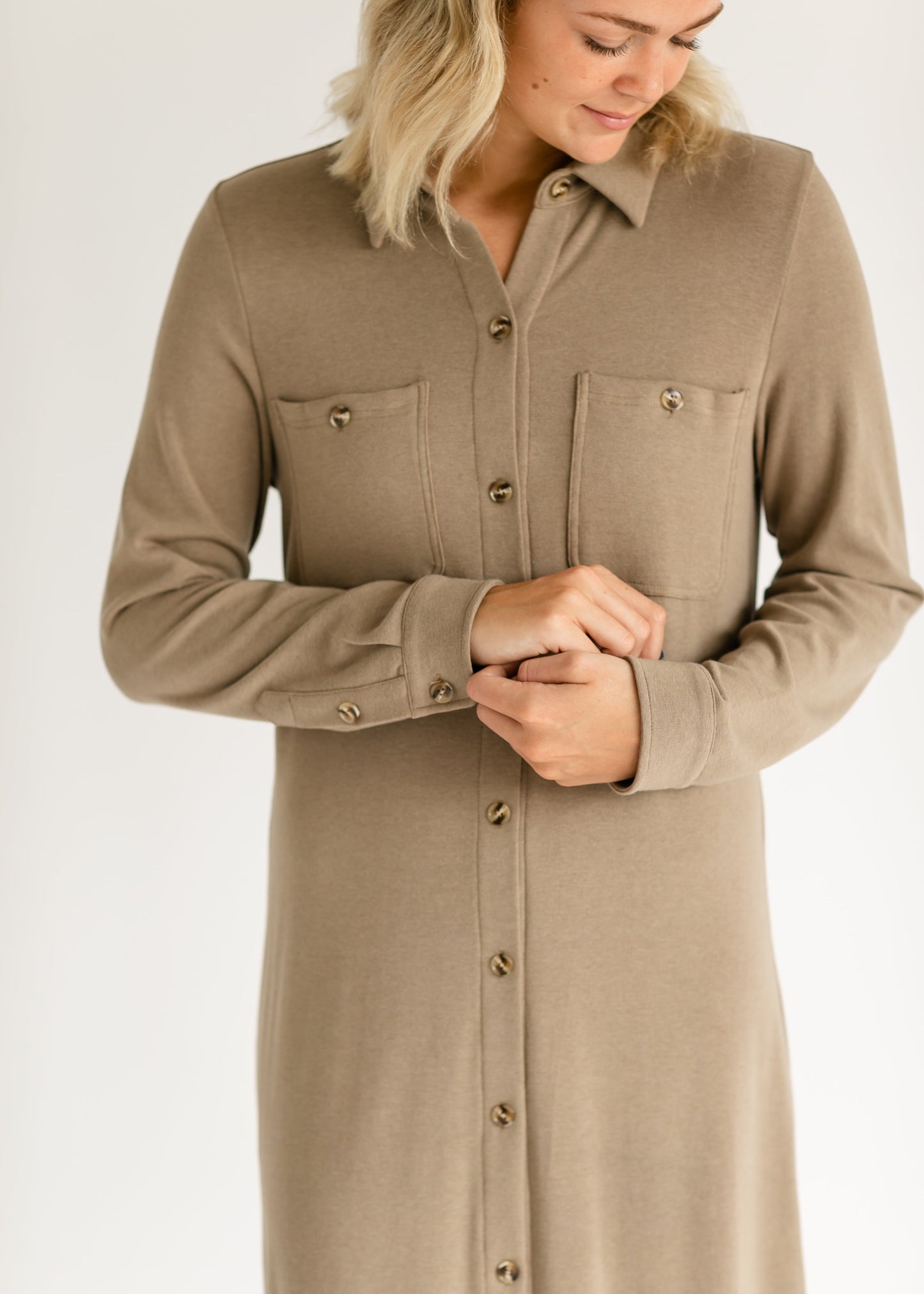 Teagan Brown Ultra Soft Shirt Dress