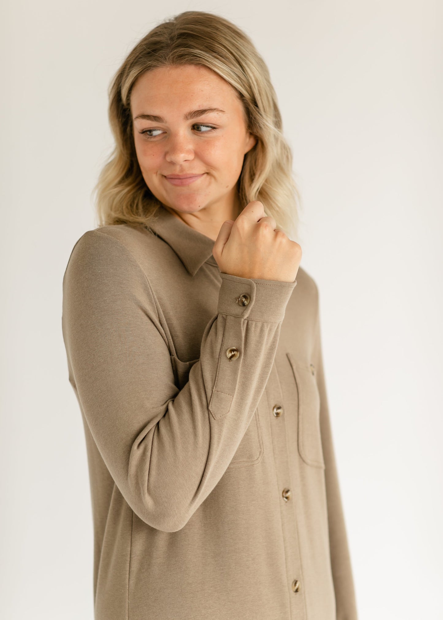 Teagan Brown Ultra Soft Shirt Dress
