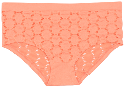 Peek-A-Boo Jacquard Seamless Boyshort in Black or Peach