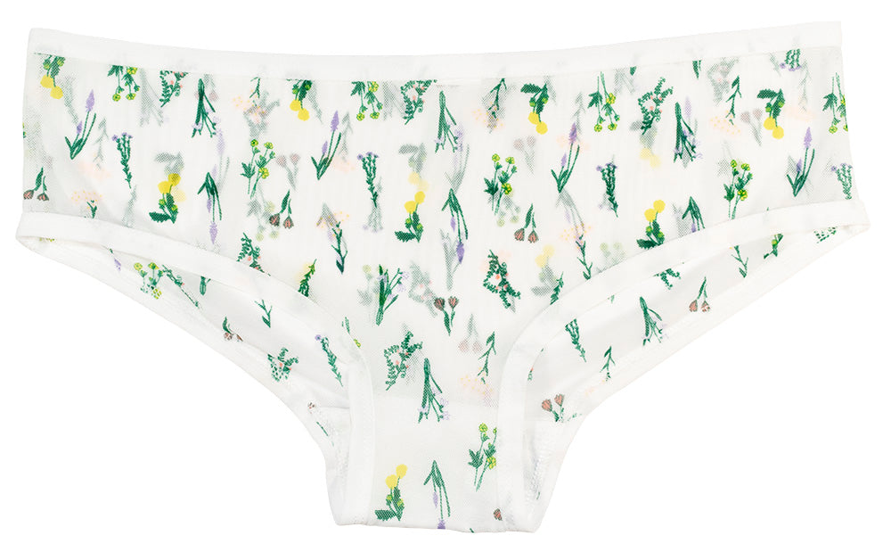 Floral Printed Mesh Hipster