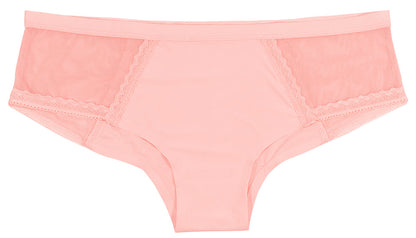 Pink Laser Cut Hipster With Mesh and Lace