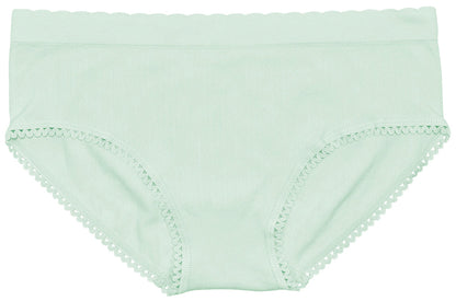 Seamless Textured Hipster with Picot Trim