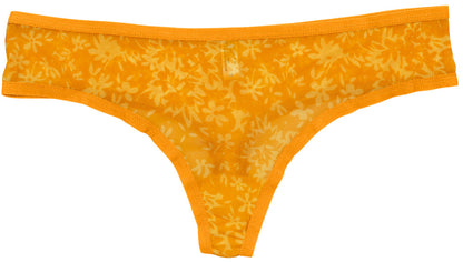 Orange Poppy Printed Mesh Thong