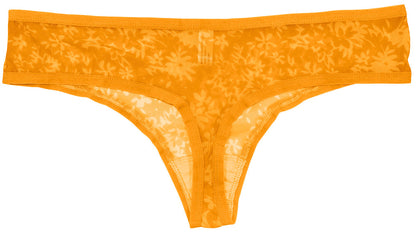 Orange Poppy Printed Mesh Thong