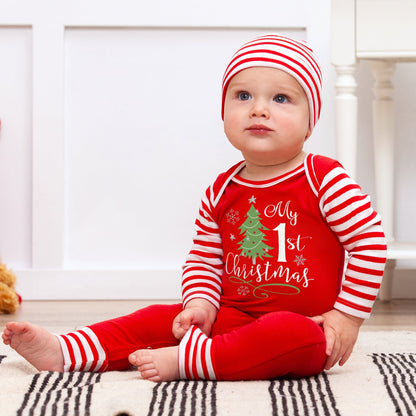 My 1st Christmas Baby Romper | Soft 100% Cotton Rib Holiday One Piece
