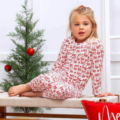 Christmas Bamboo Kids' Pajama Set Ho-Ho-Ho