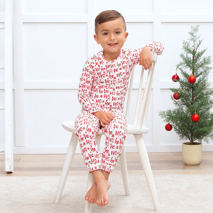 Christmas Bamboo Kids' Pajama Set Ho-Ho-Ho