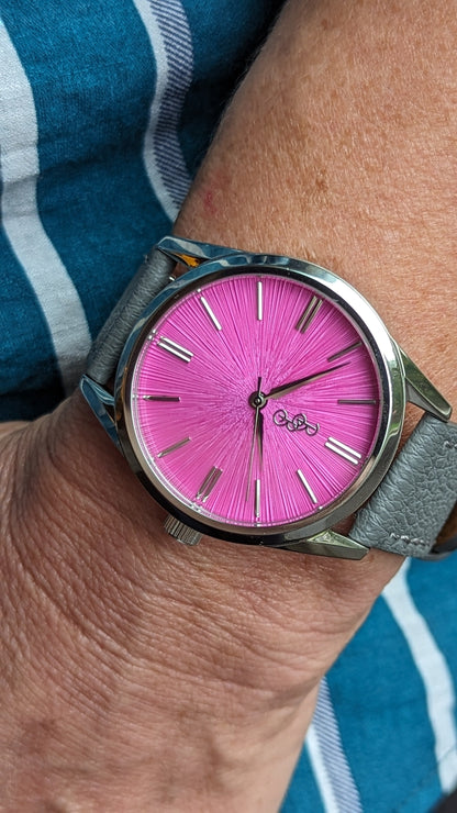 Pink Sunburst Watch
