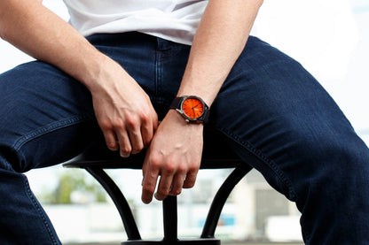 Orange Sunburst Watch