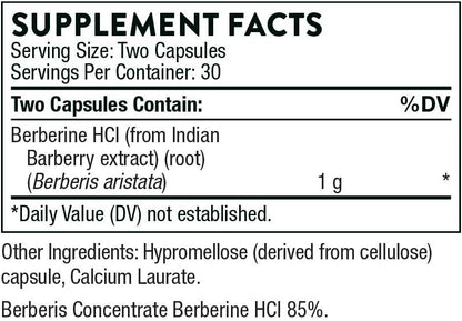 THORNE Berberine – Dual Action Formula (Pack of 2) – 120 Capsules Total