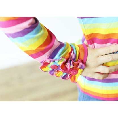 Rainbow Button Ruffle Shirt