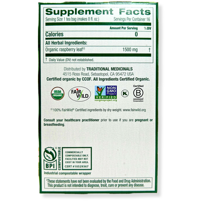 Traditional Medicinals Raspberry Leaf Tea – Women’s Wellness – 16 Bags